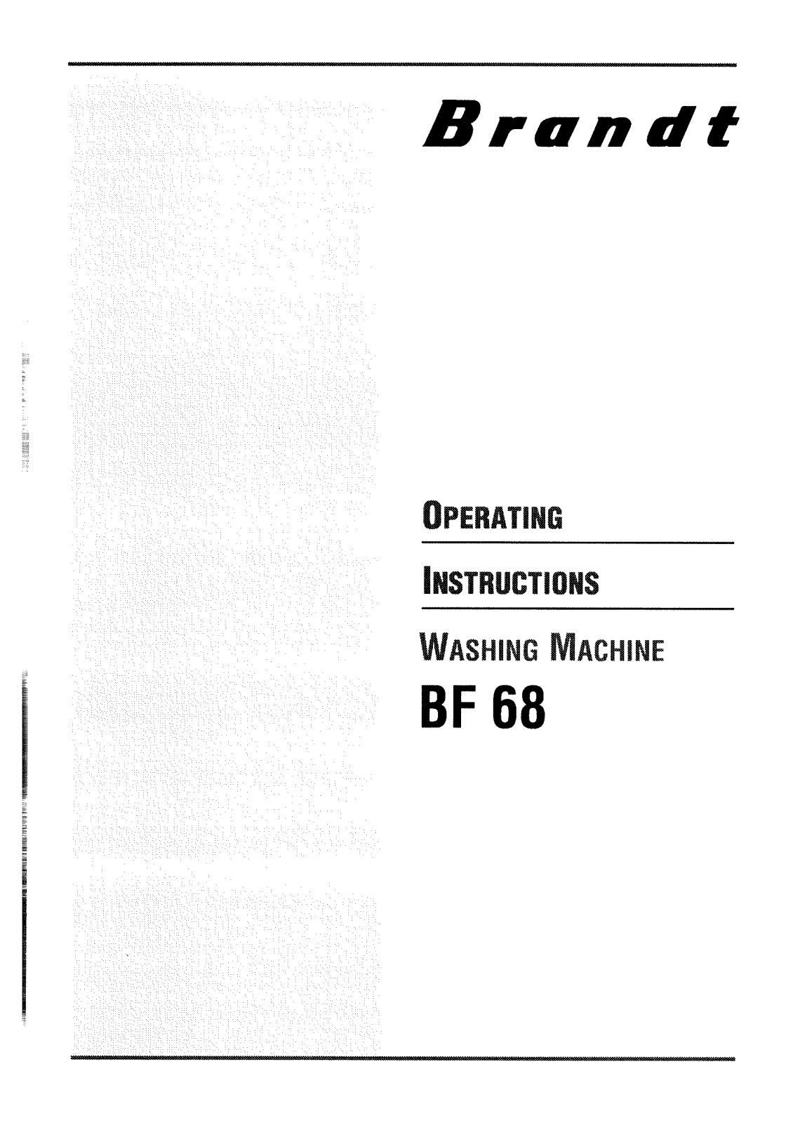 Brandt BF68 User Manual