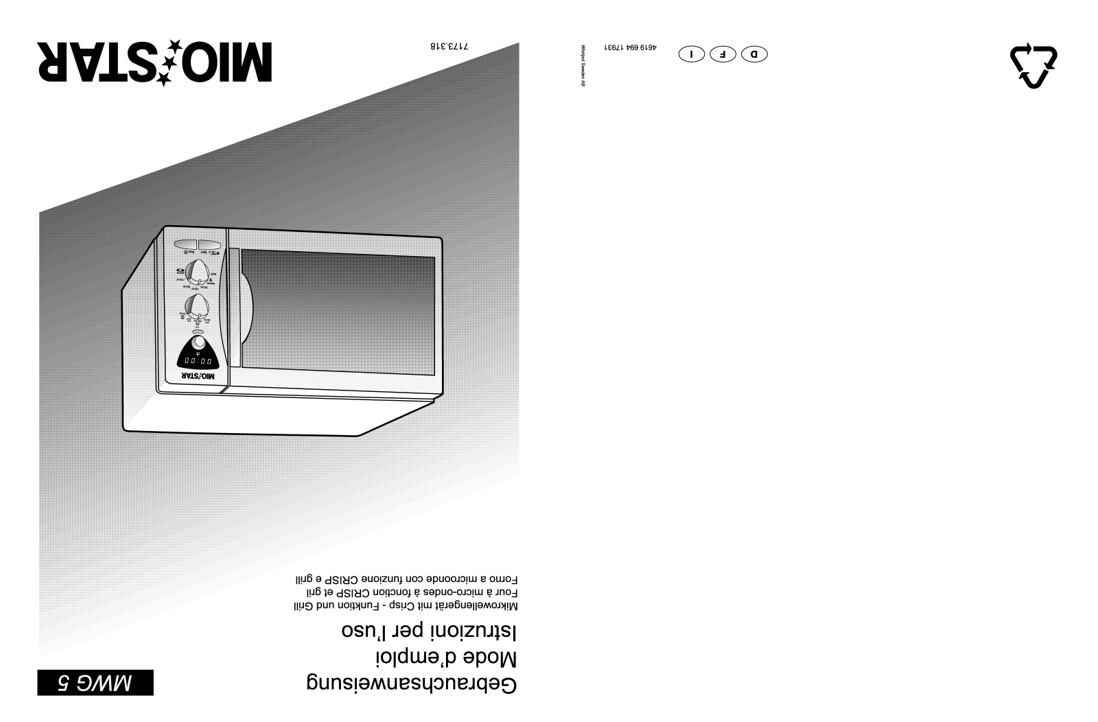 Whirlpool MWG 5 User Manual