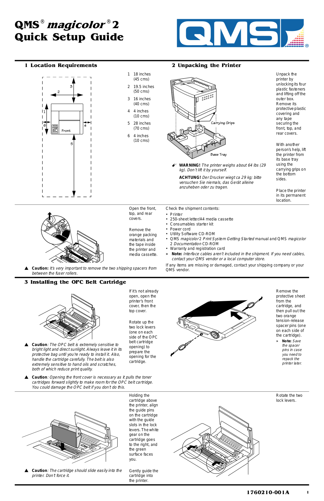 KONICA MINOLTA QMS magic 2 Quick Setup Guide