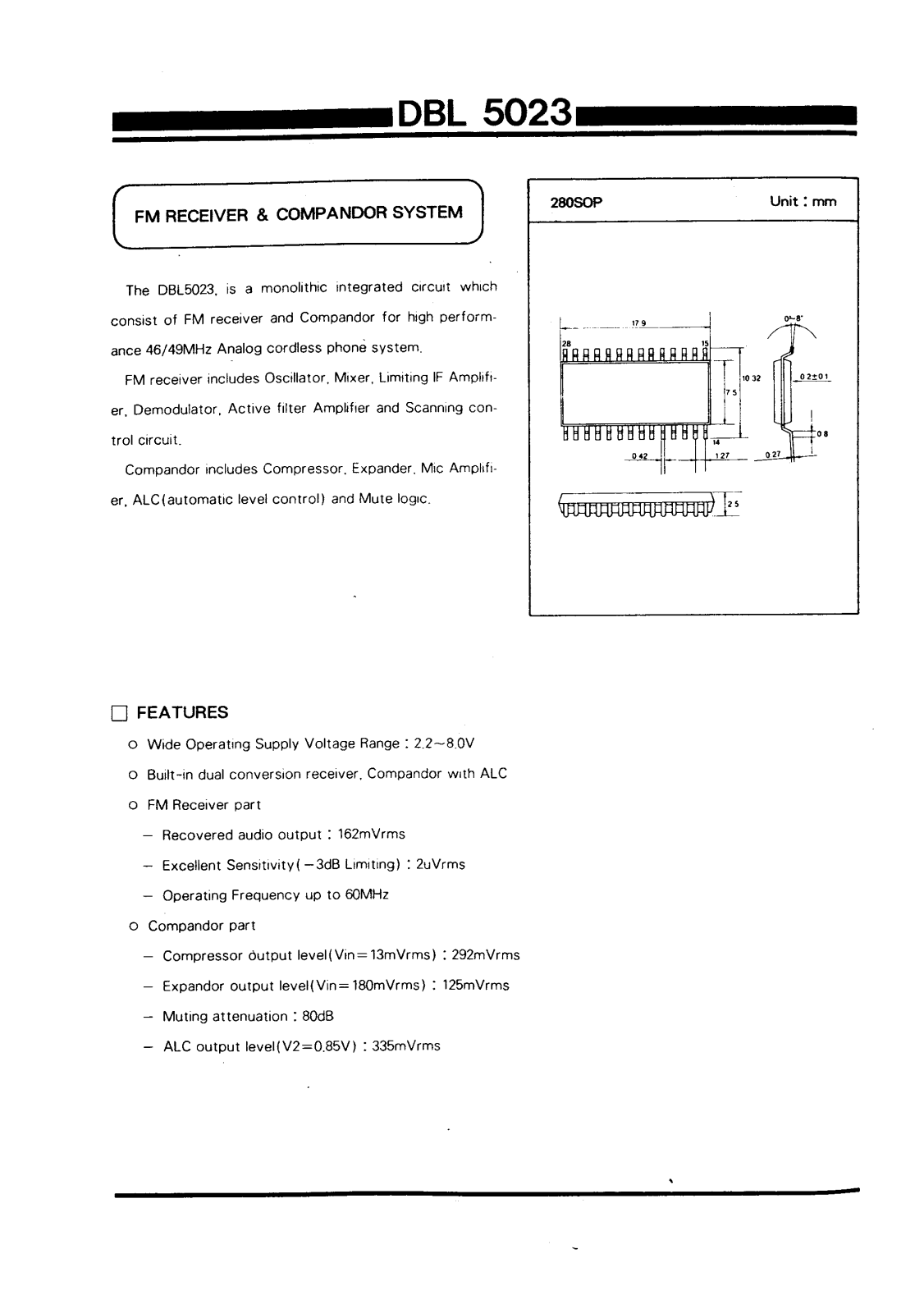 Daewoo Semiconductor DBL5023 Datasheet