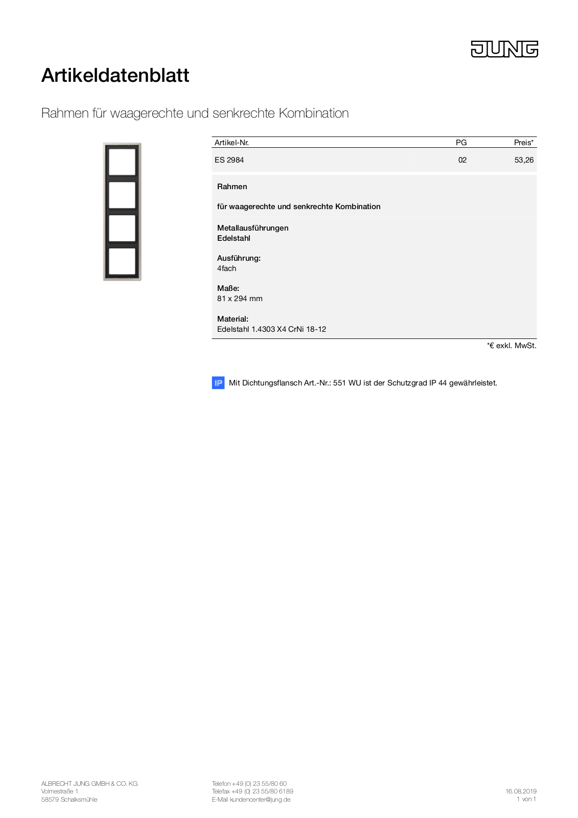 Jung ES 2984 User Manual