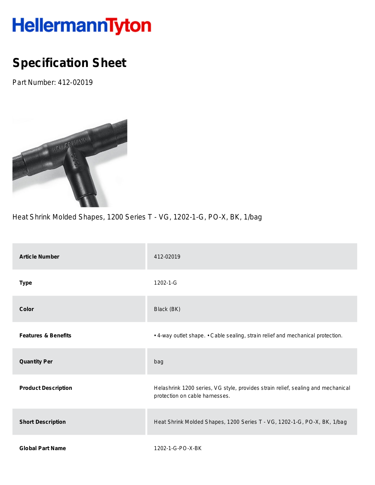 HellermannTyton 412-02019 Specification Sheet - ManualMachine.com
