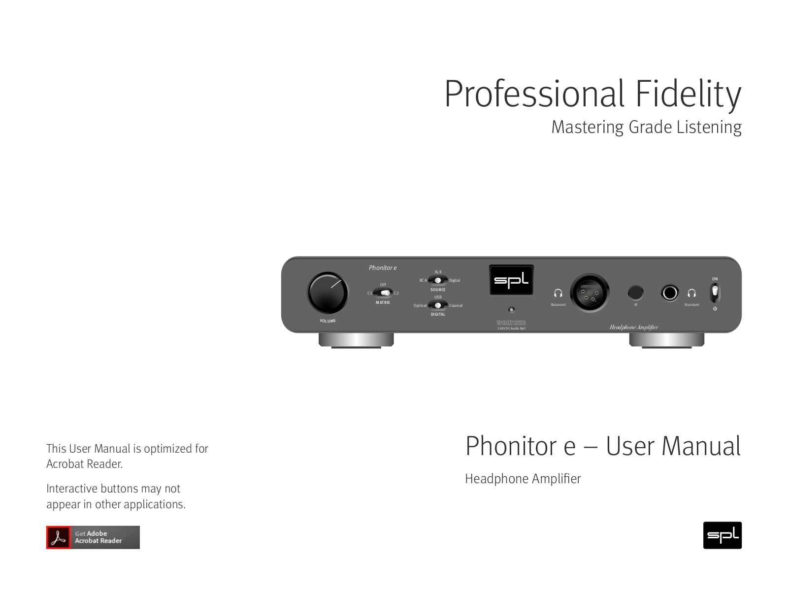 SPL Phonitor e + DAC192 silver SPL Phonitor e + DAC192.pdf - ManualMachine.com