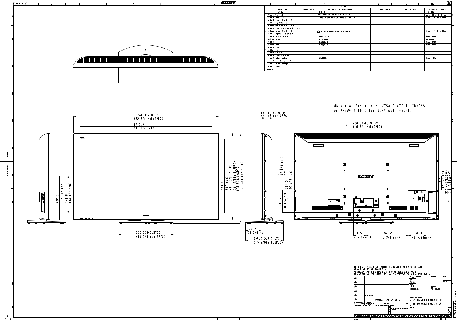 Sony KDL-55BX520 SCHEMATICS