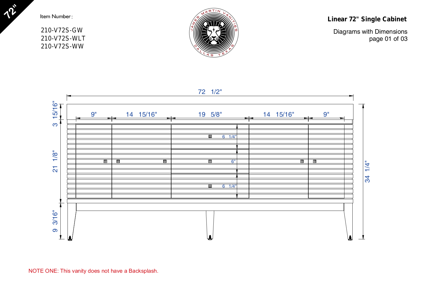 James Martin 210V72SGWMW, 210V72SWWMW, 210V72SWLTMW Diagram