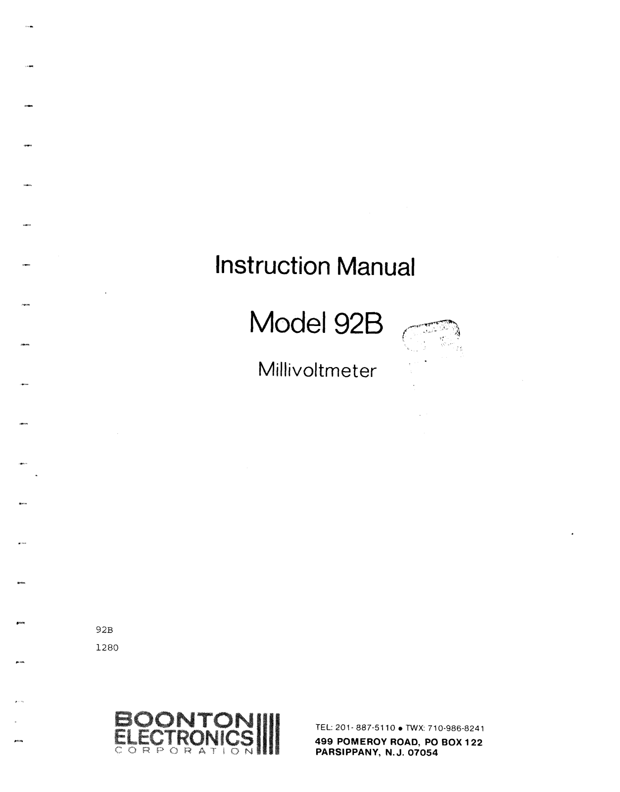 Boonton Electronics 92B User Manual