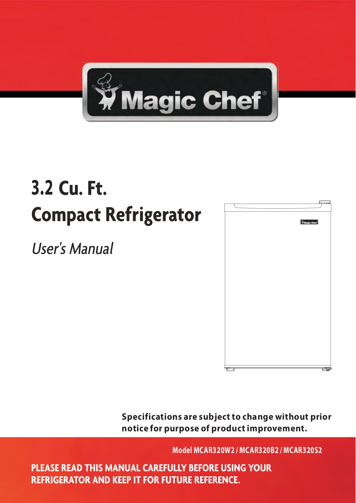 Magic chef MCAR320S2, MCAR320B2, MCAR320W2 User Manual