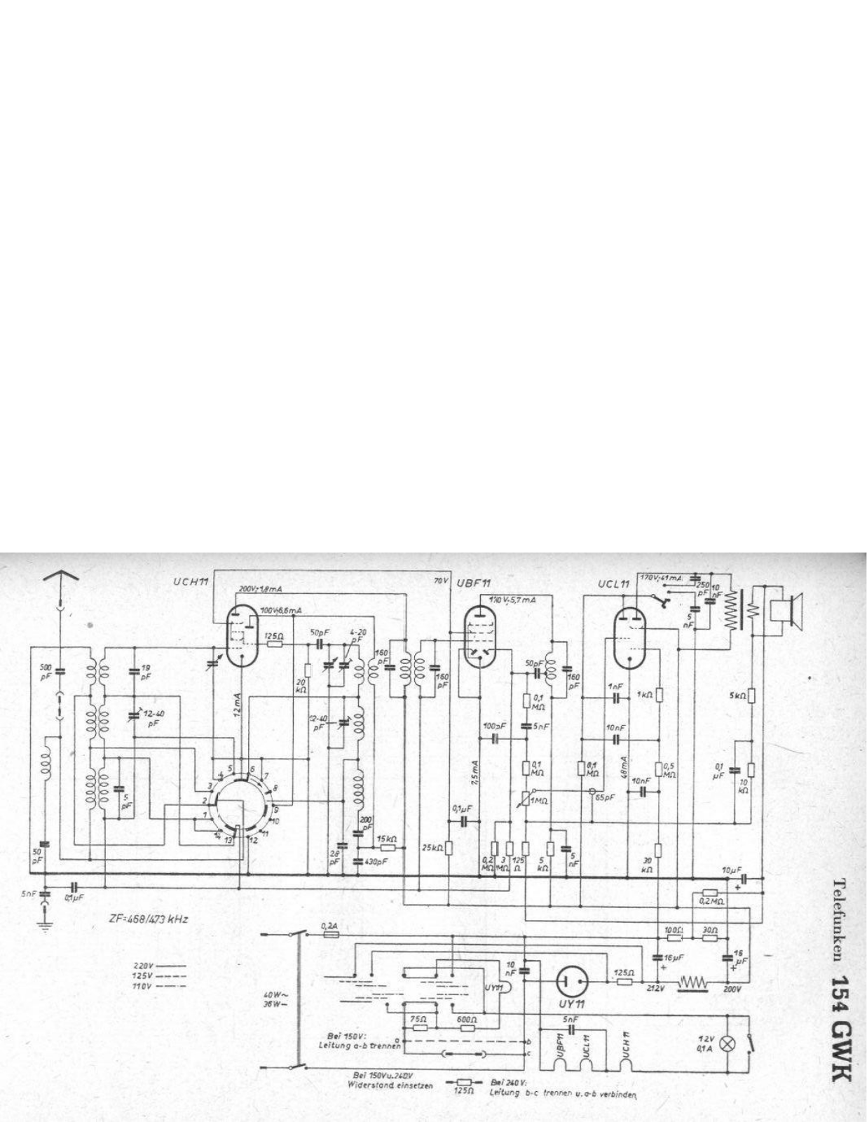 Telefunken 154-GWK Schematic