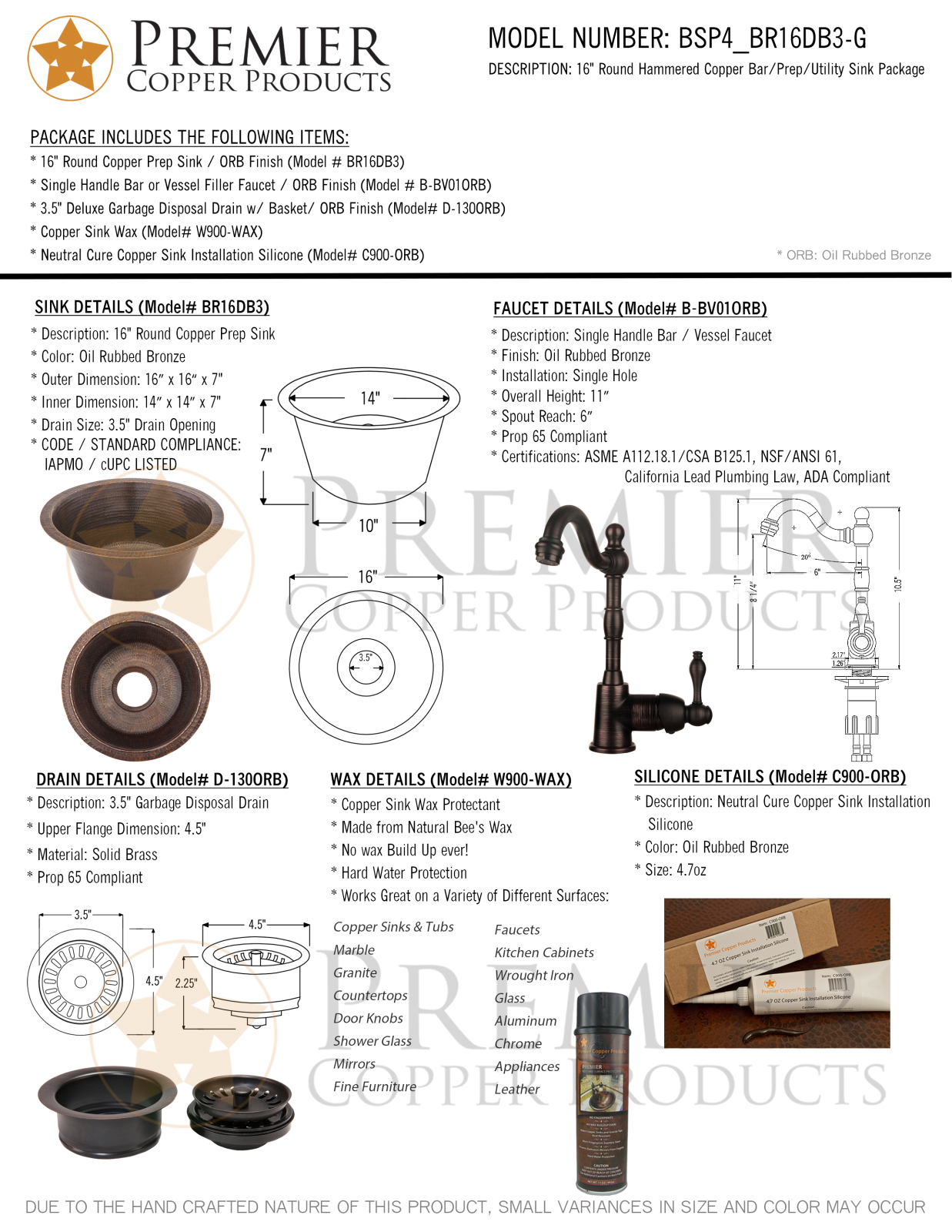 Premier Copper Products IER1777 Specifications - ManualMachine.com