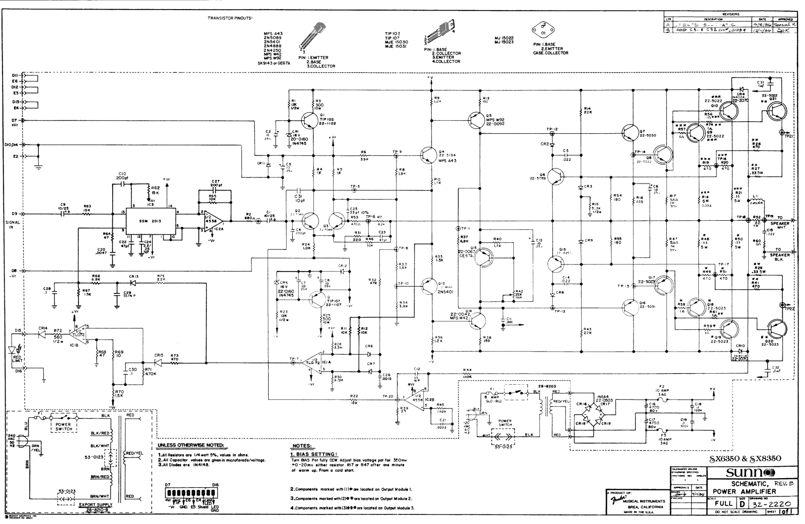 Sunn SX8350 Schematic - ManualMachine.com