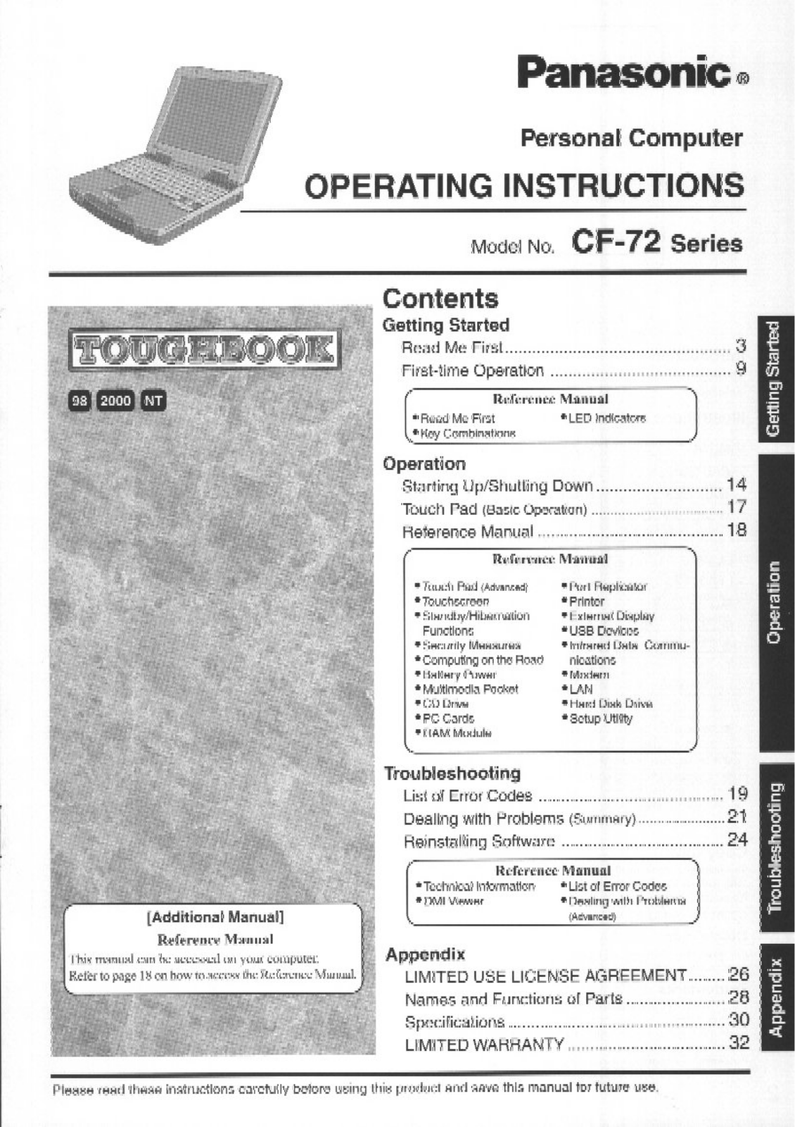 Panasonic CF-72TCJUZPM User Manual