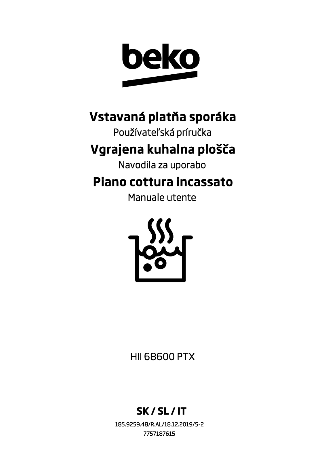 Beko HII 68600 PTX User manual