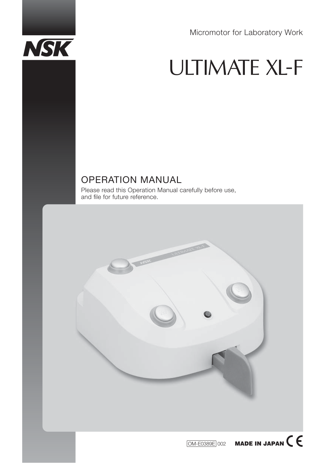 NSK Ultimate XL-F Operation Manual