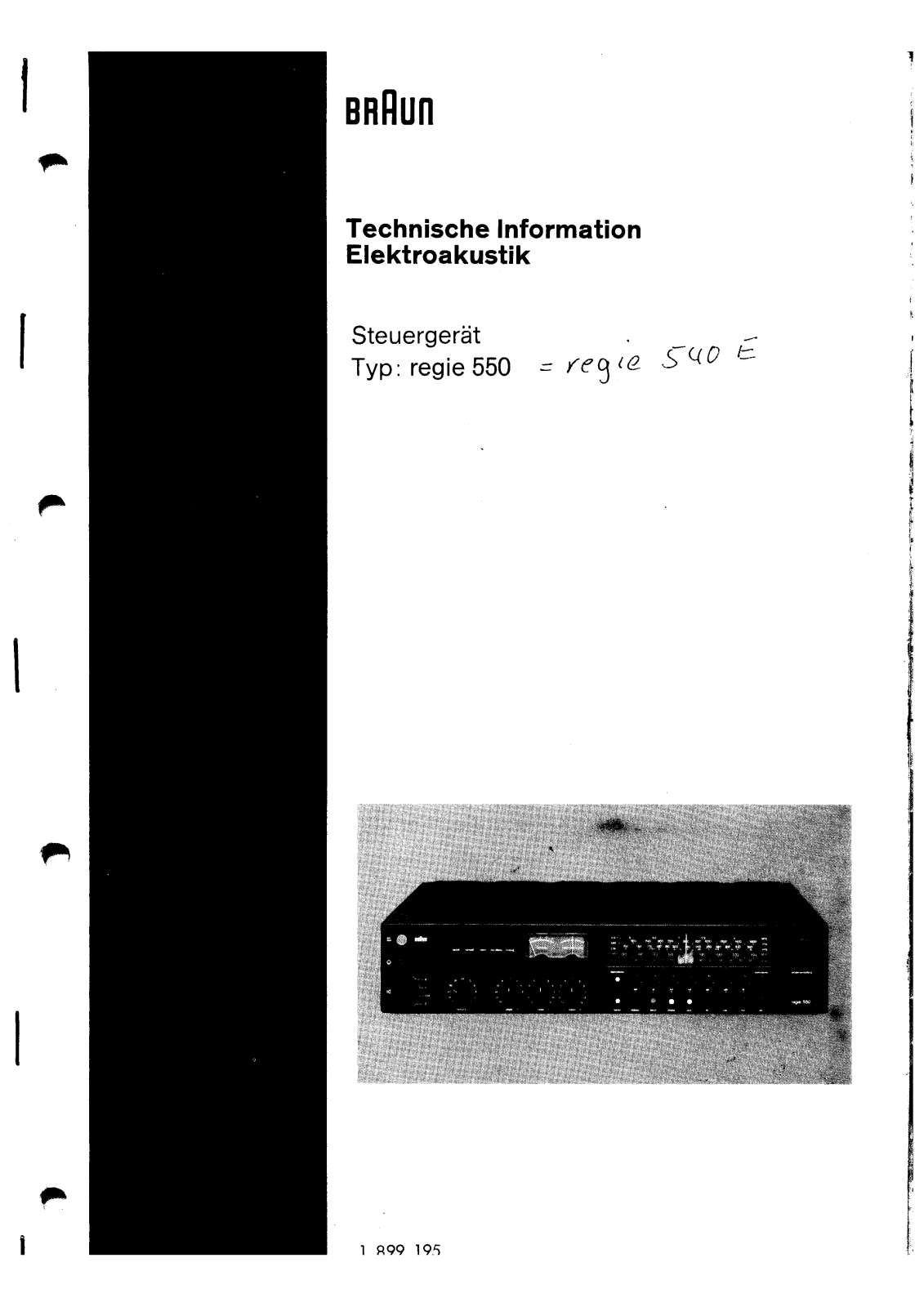 BRAUN REGIE 550 Service Manual