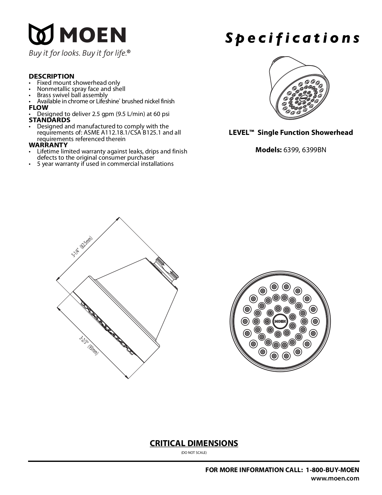 Moen 6399, 6399BN User Manual