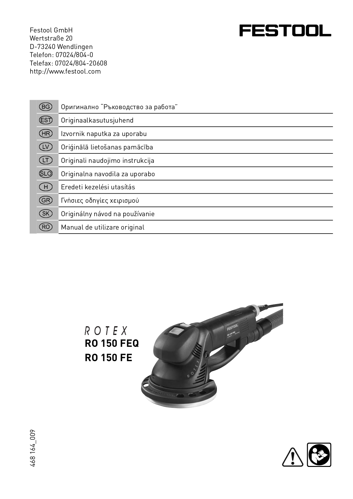 Festool RO 150 FE, RO 150 FEQ User Manual