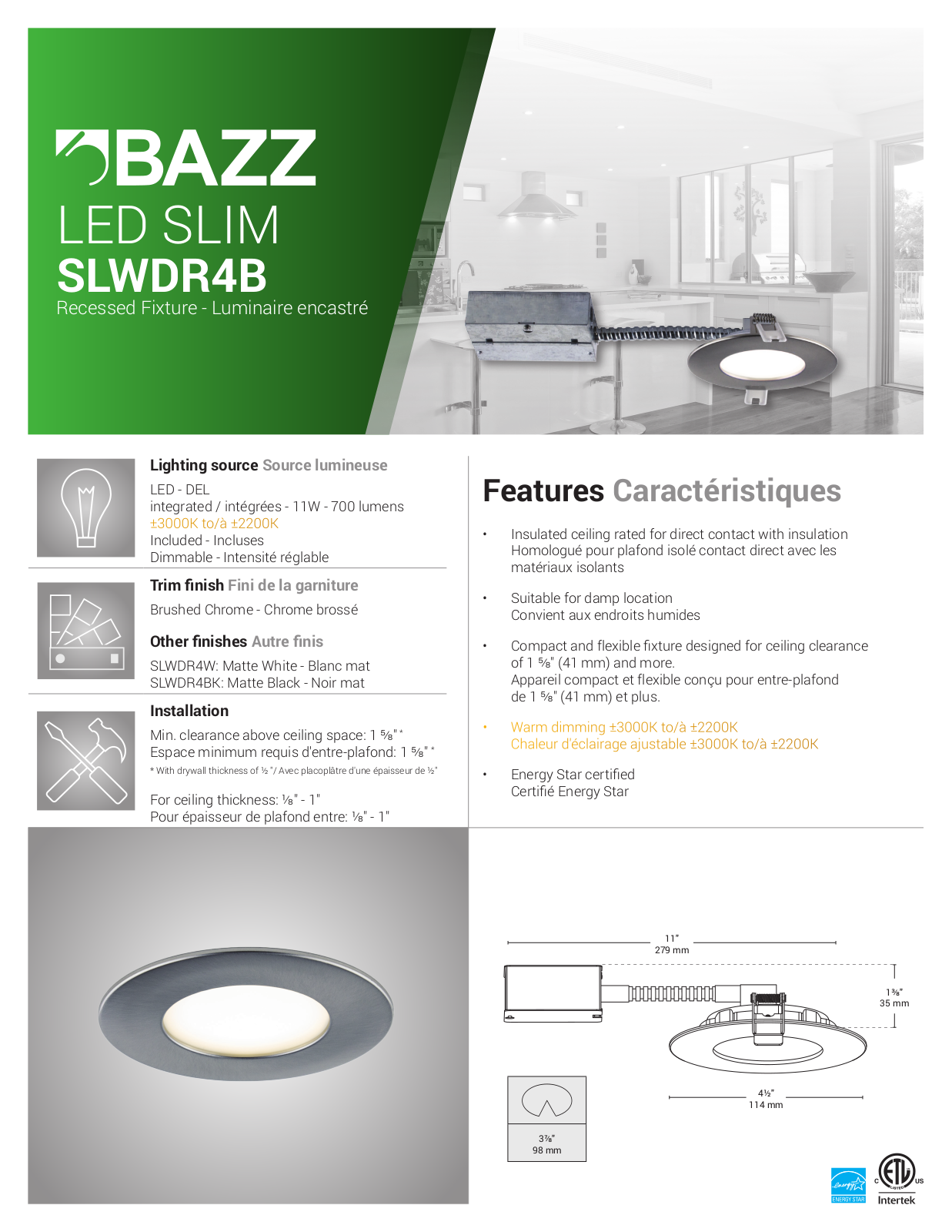 Bazz BAIN1328 Specification Sheet