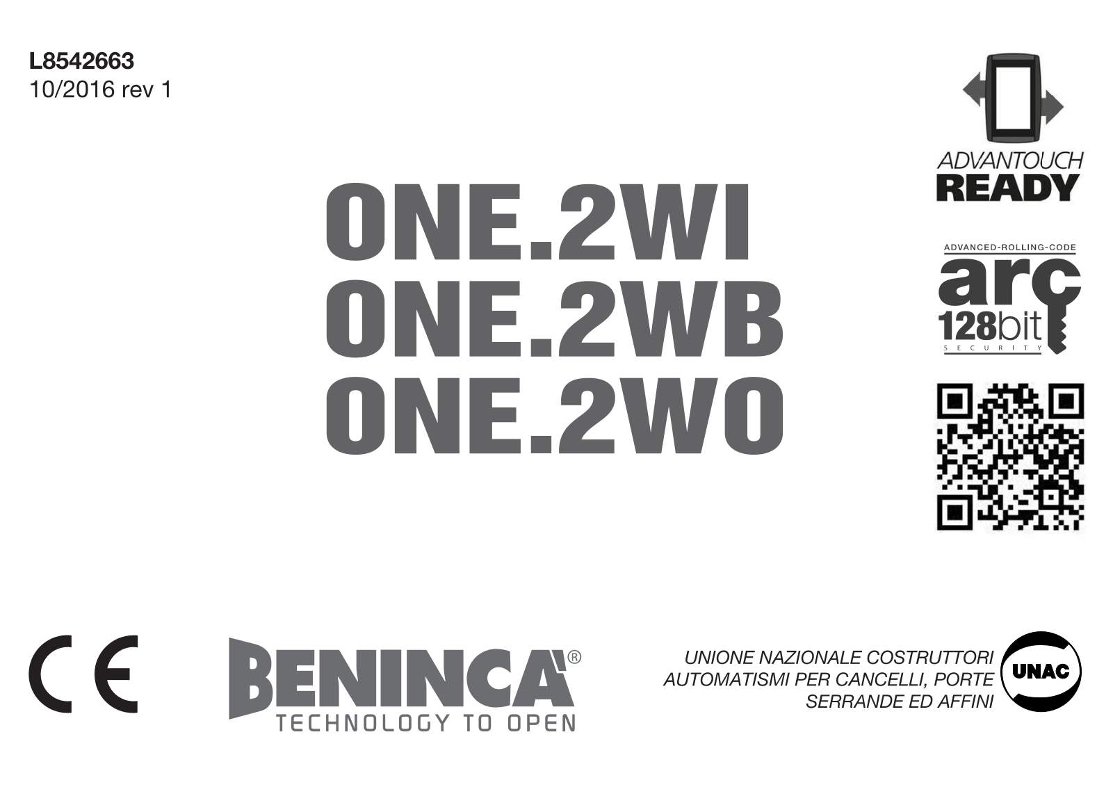 Beninca ONE 2W User Manual