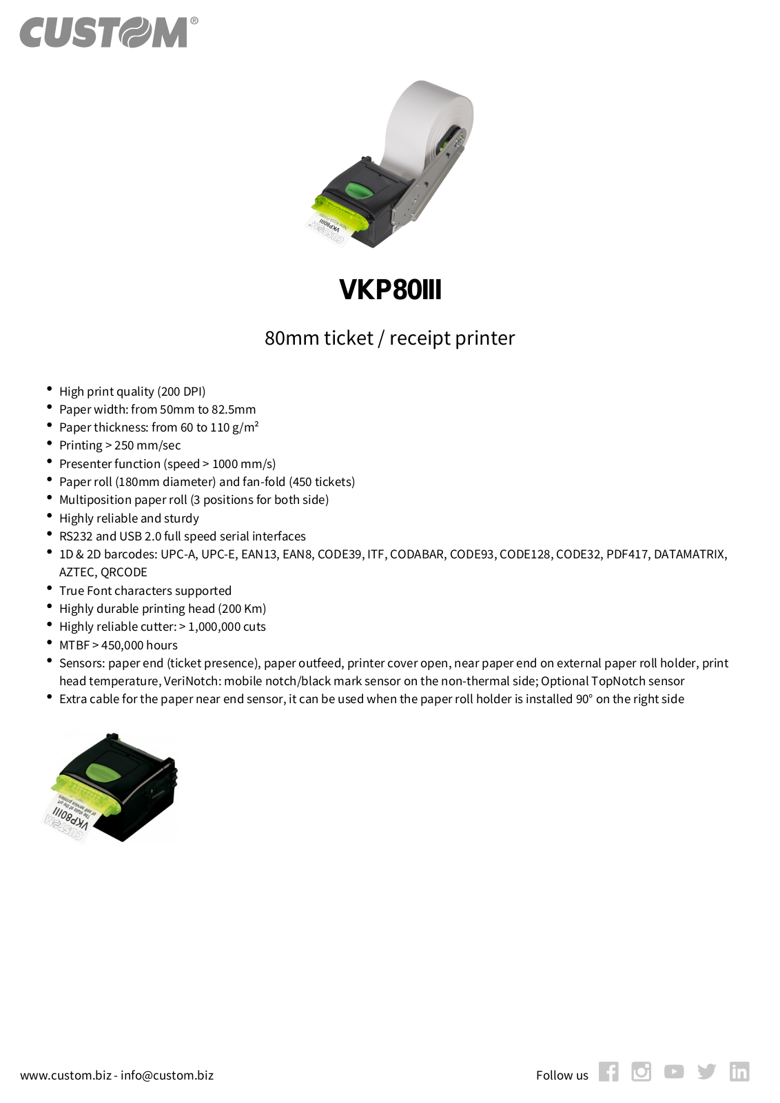 CUSTOM 915DX010100J00 Product Data Sheet