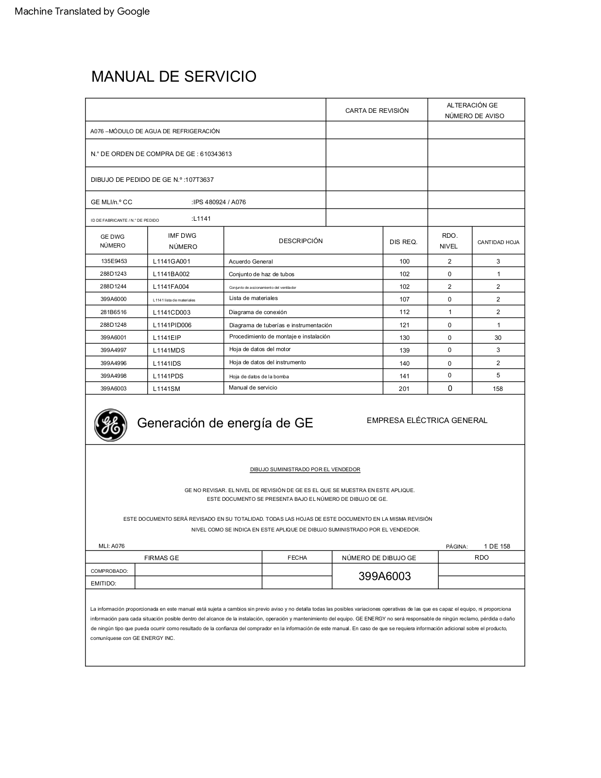 GE A076 Service manual