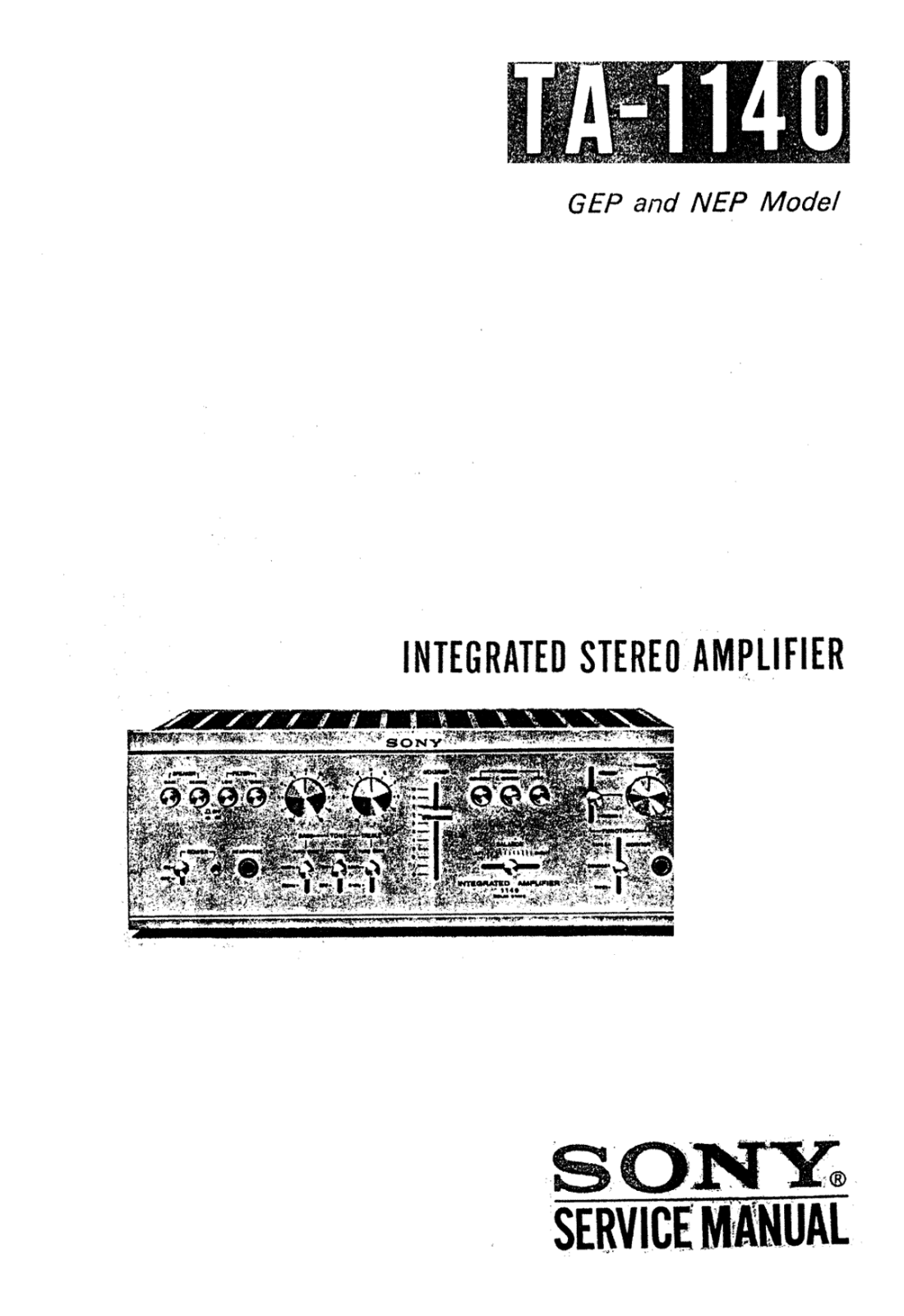 Sony TA-1140 Service manual