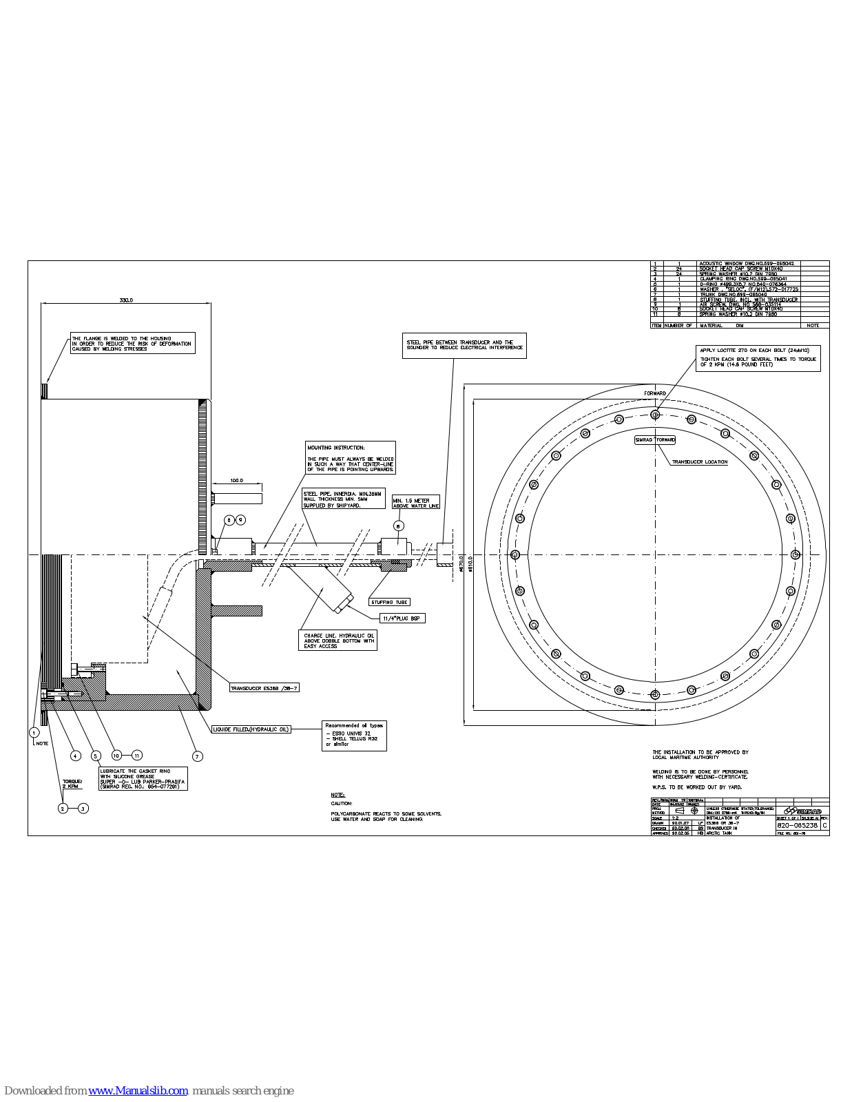 Simrad ARCTIC TANK - SCHEMA INSTALLATION REV C, ES38B Installation Manual