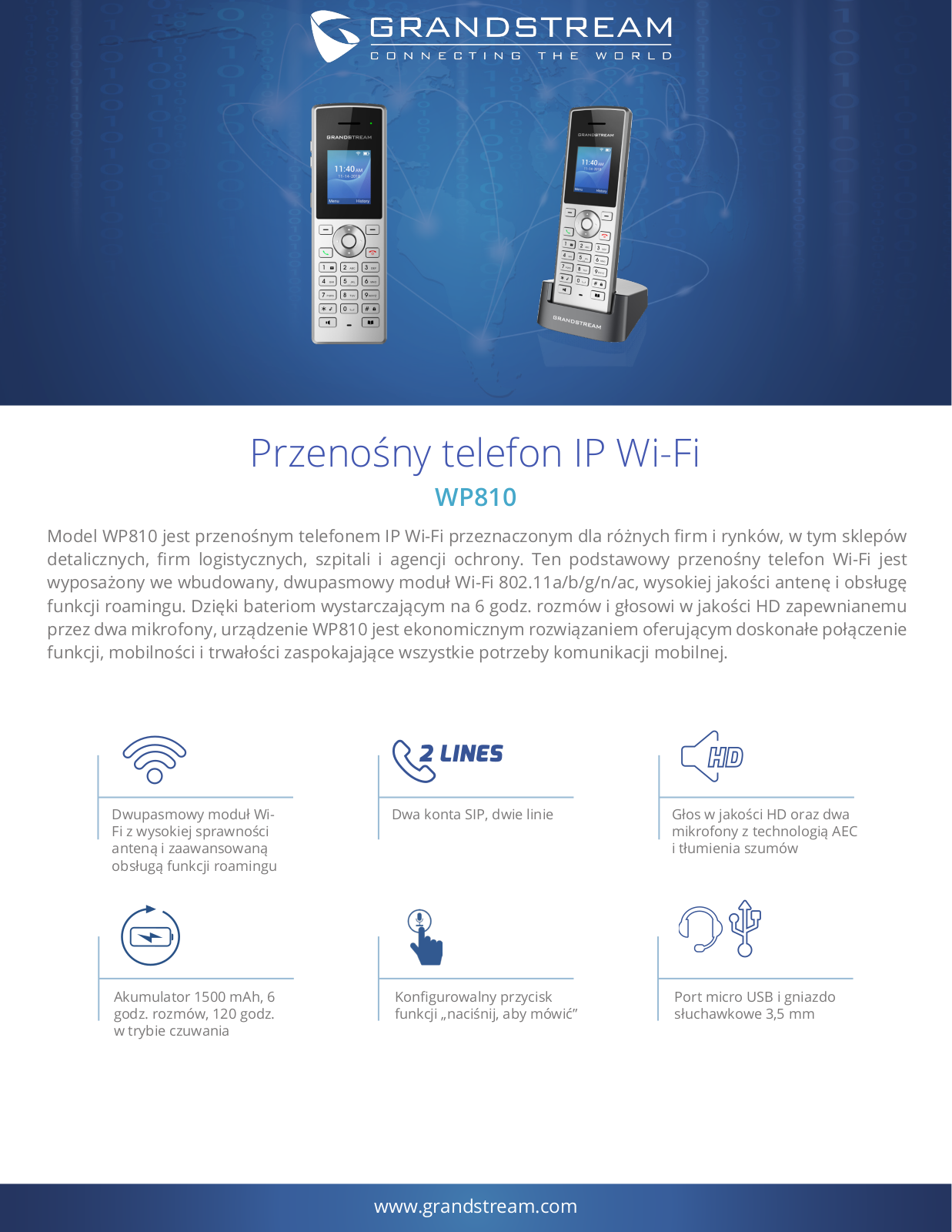 Grandstream WP810 Technical data