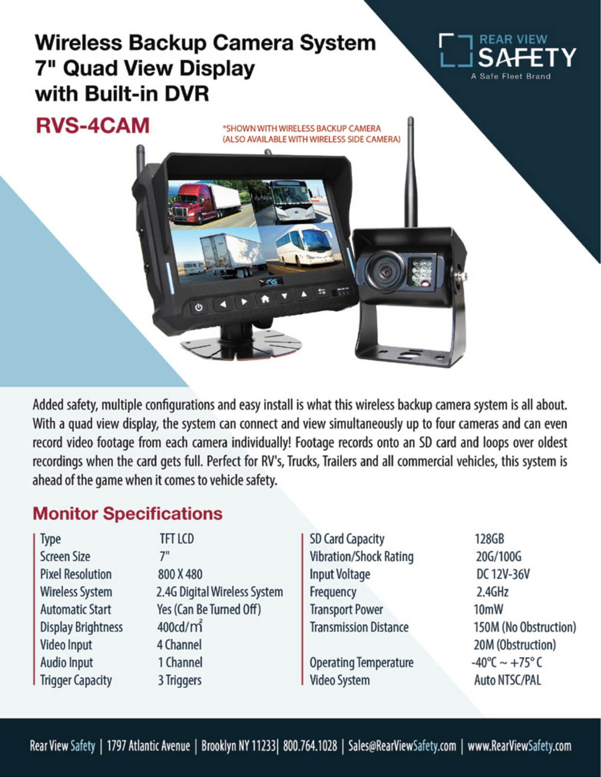 RVS Systems RVS-4CAM-SC-04, RVS-4CAM-SC, RVS-4CAM-A Specsheet