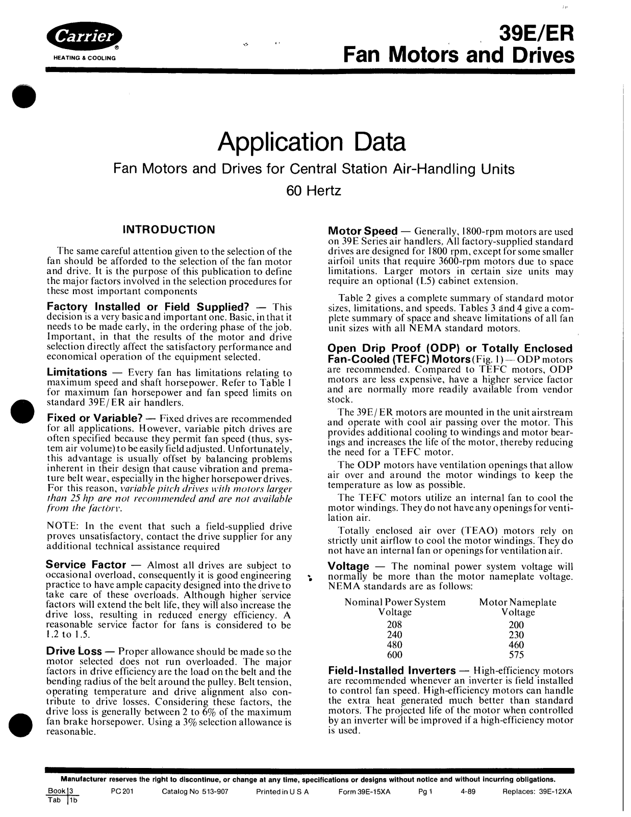 Carrier 39E-ER User Manual