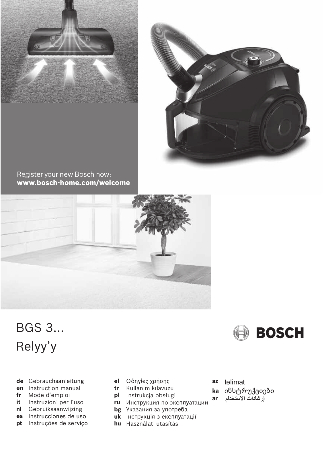 Bosch BGS 3U1800 User manual