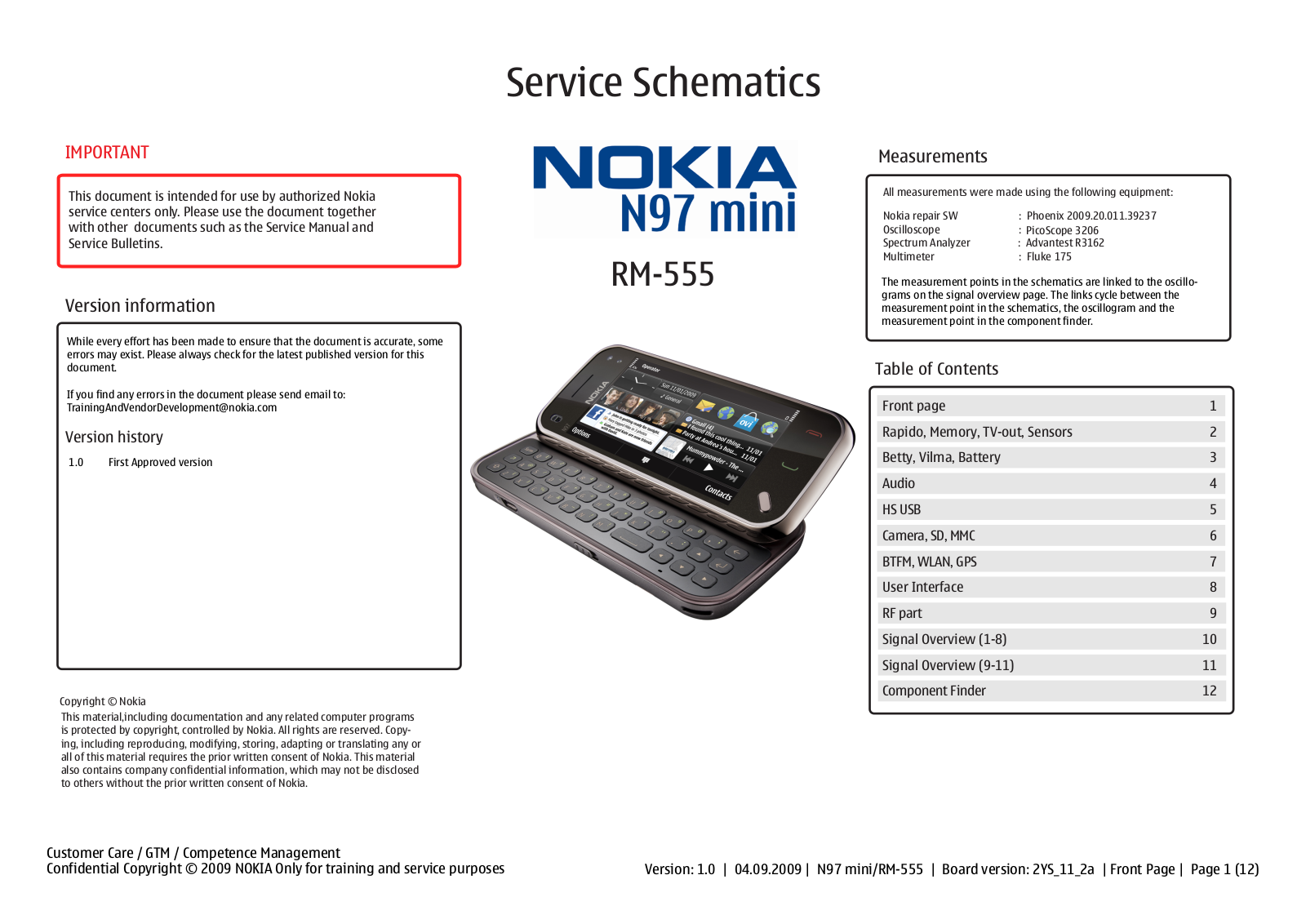 Nokia N97 mini RM-553, N97 mini RM-555 Schematic