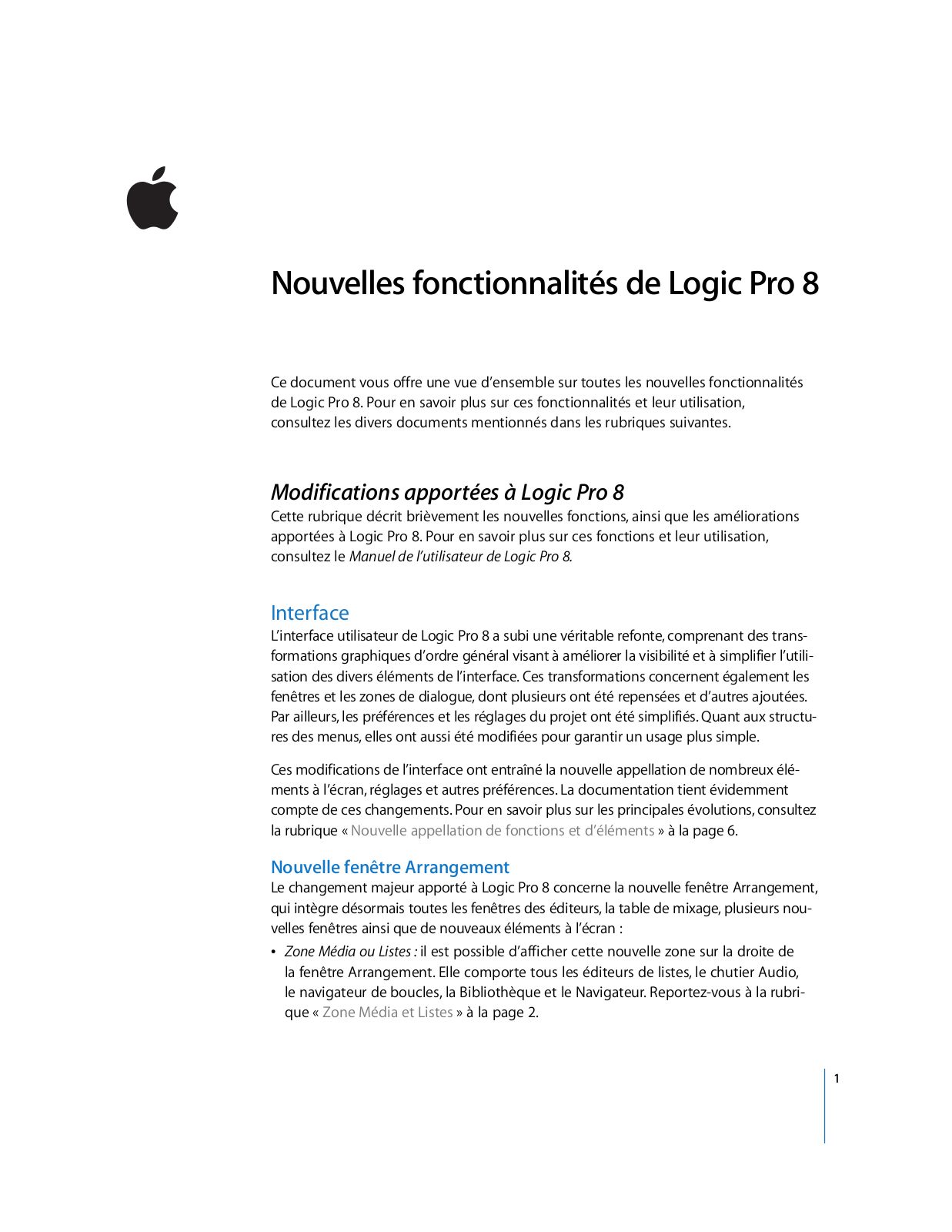 Apple LOGIC PRO 8 Functions Manual