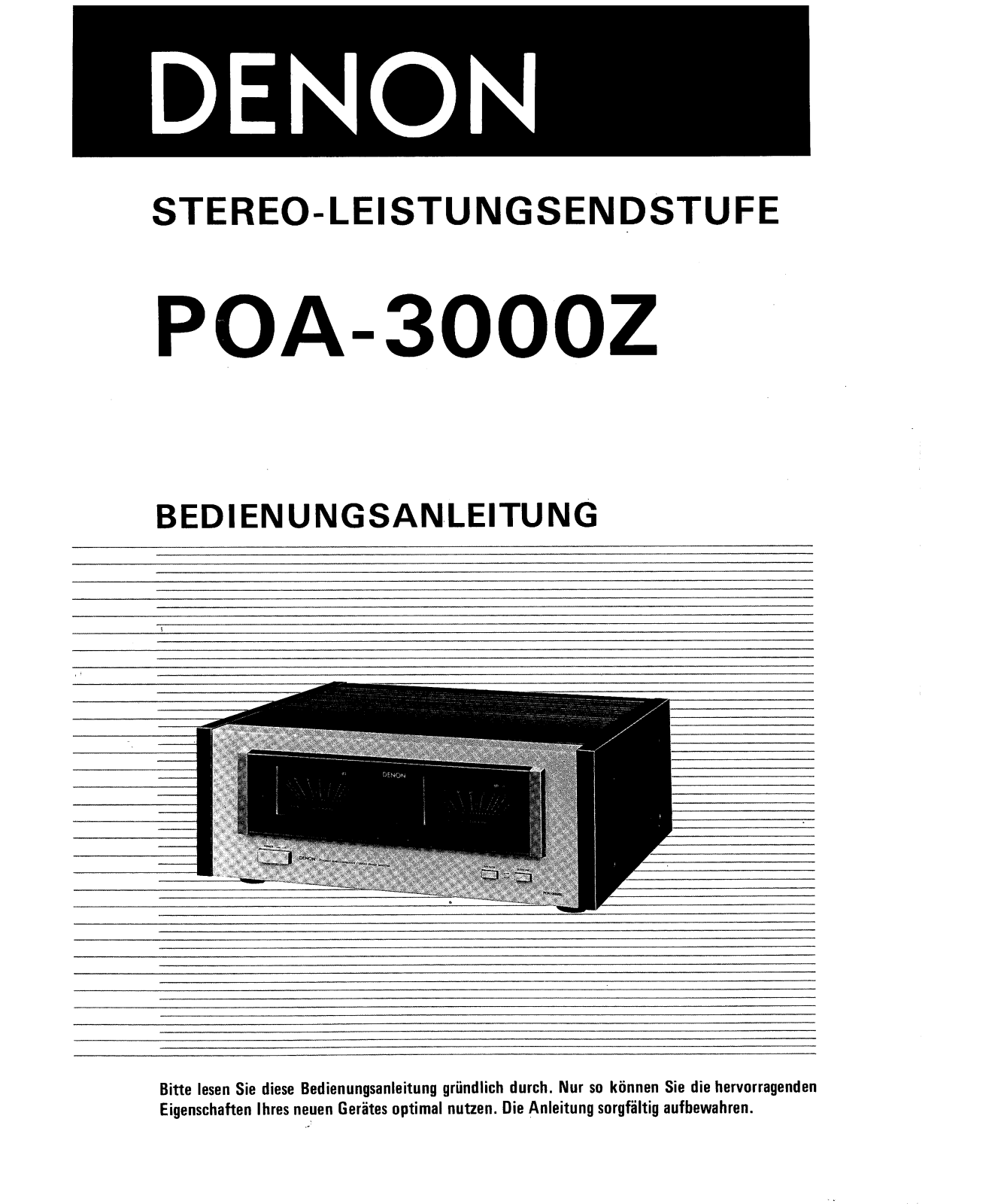 Denon POA-3000Z Owner's Manual