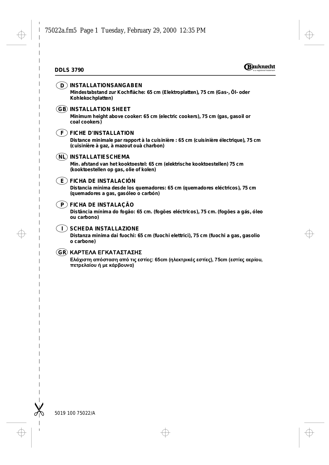 Whirlpool DDLS 3790/1 Quick start guide