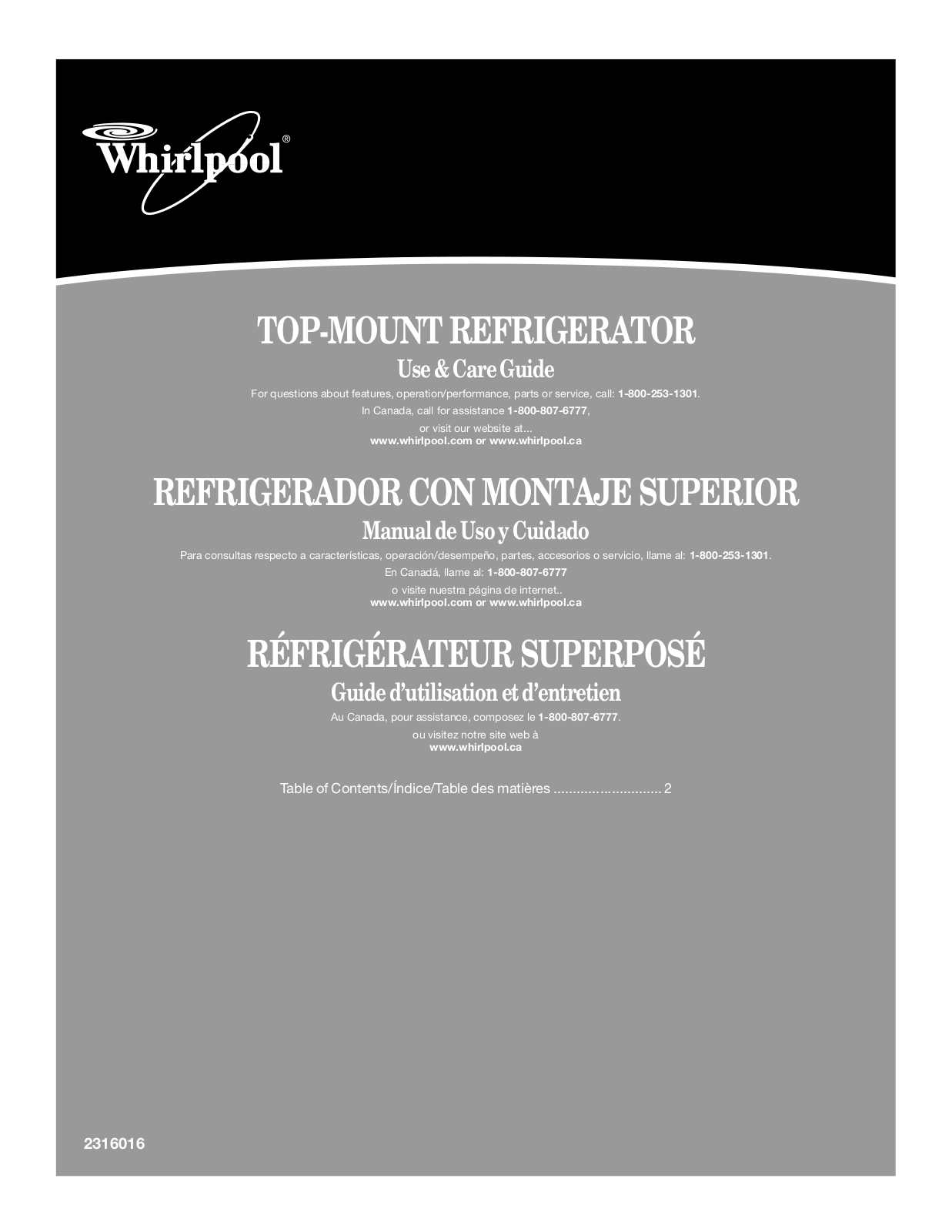 WHIRLPOOL W5TXEWFWB User Manual