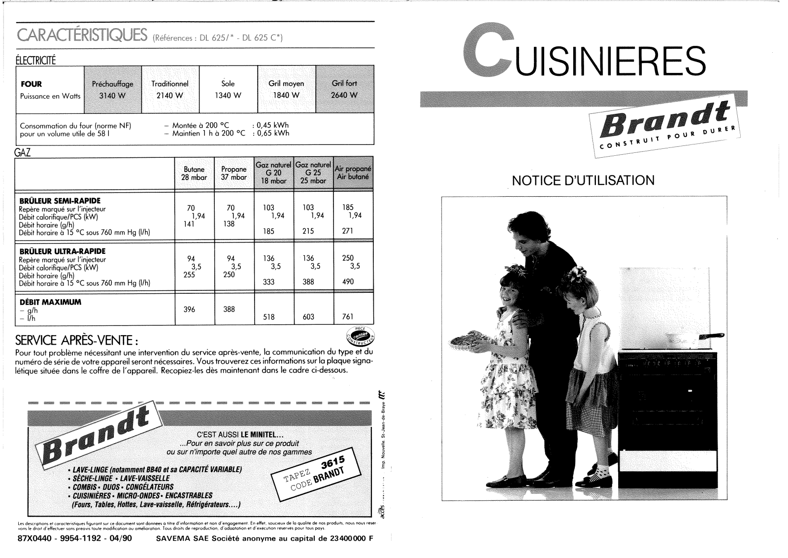 BRANDT DL625C User Manual