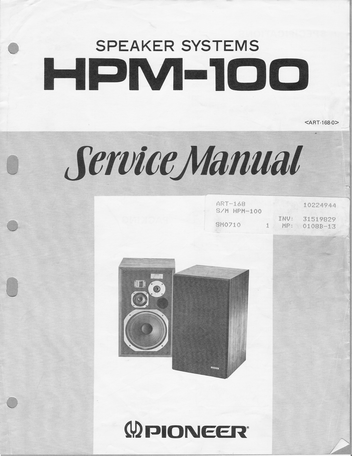 Pioneer HPM-100 Service Manual