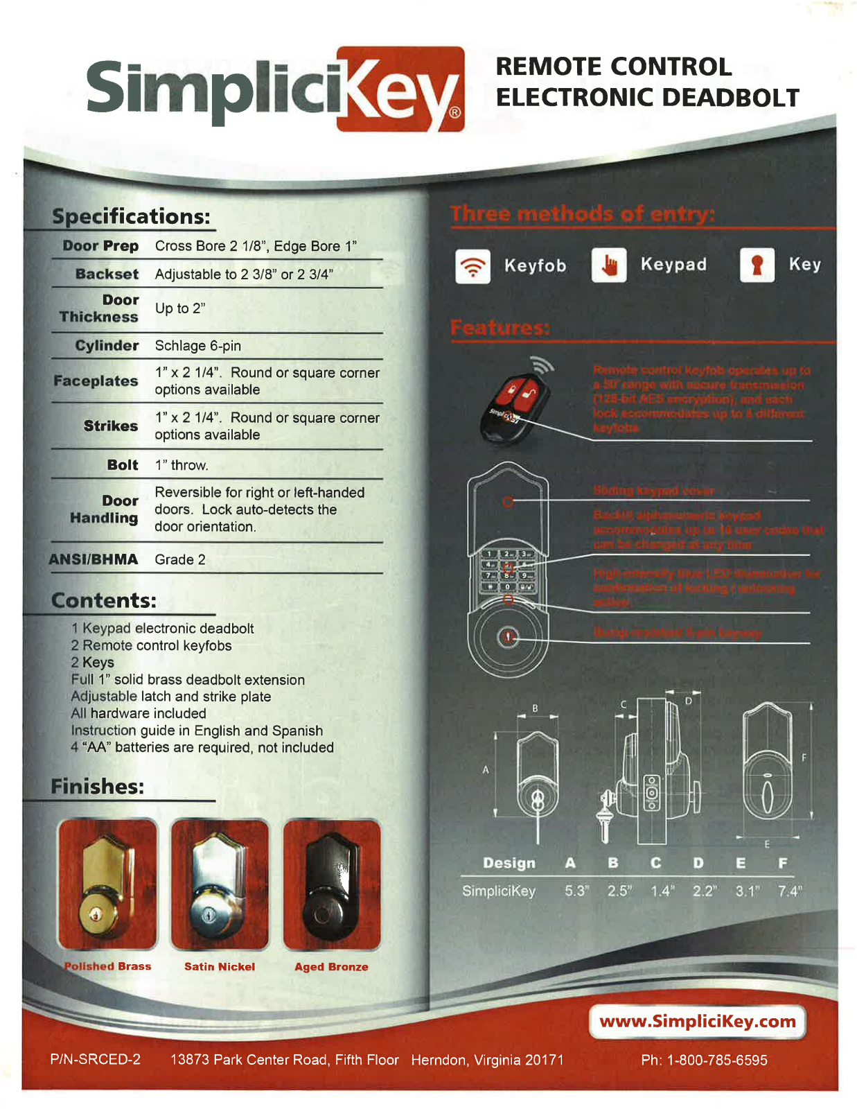 SimpliciKey, LLC SIKE1000 Specifications - ManualMachine.com