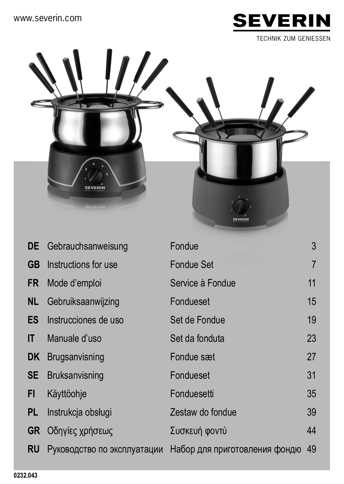 Severin FO 9237 User guide