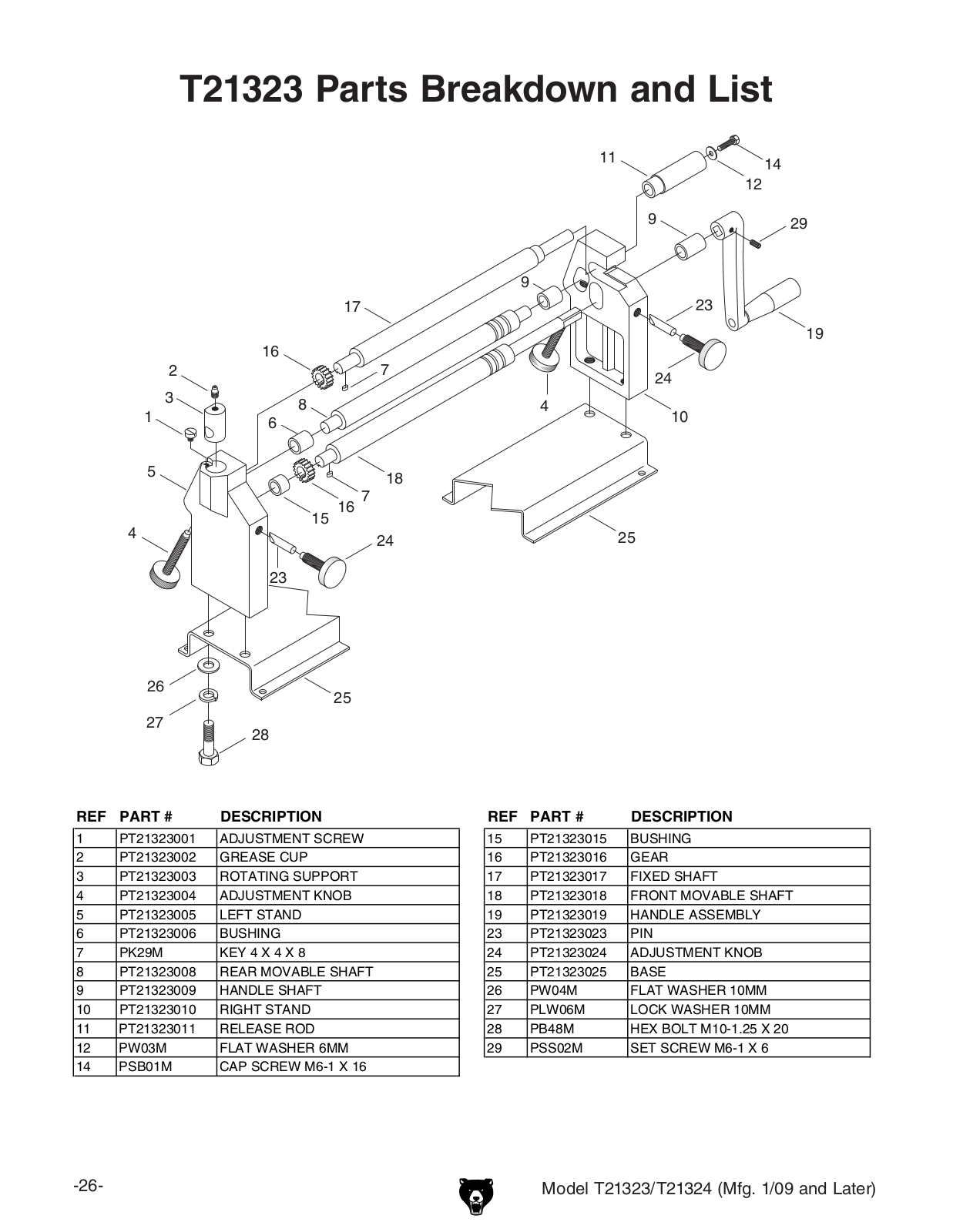 Grizzly T21323 User Manual