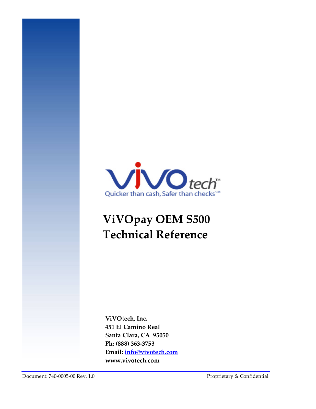 ViVOtech VPS500A Users Manual