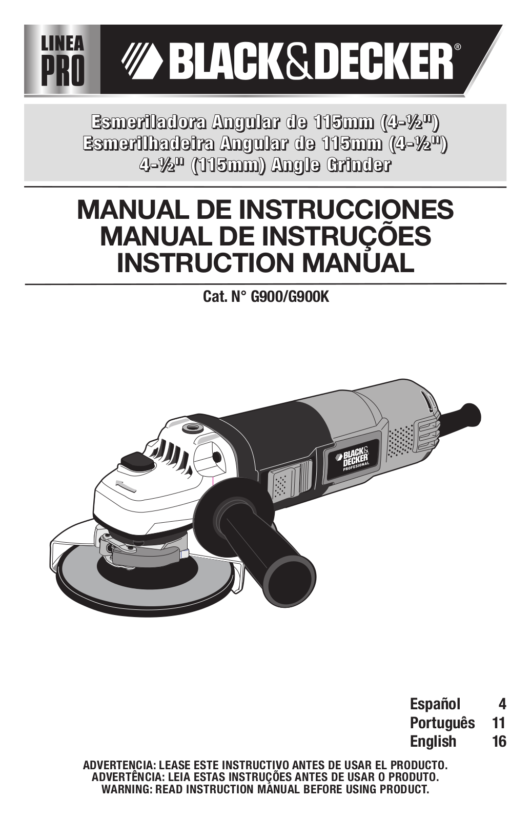 Black & Decker G900K, G900 User Manual