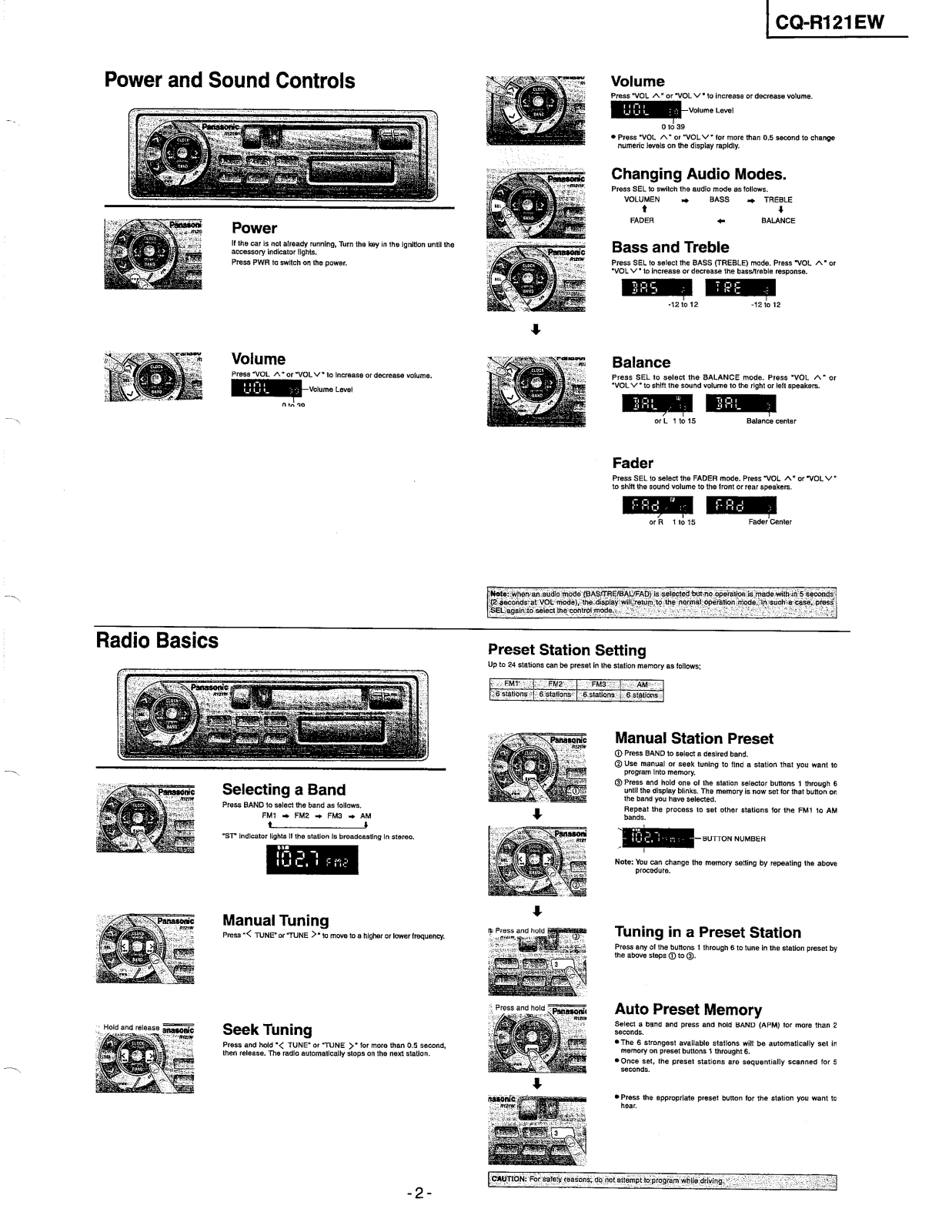 Panasonic CQ-R121 Operating Instructions