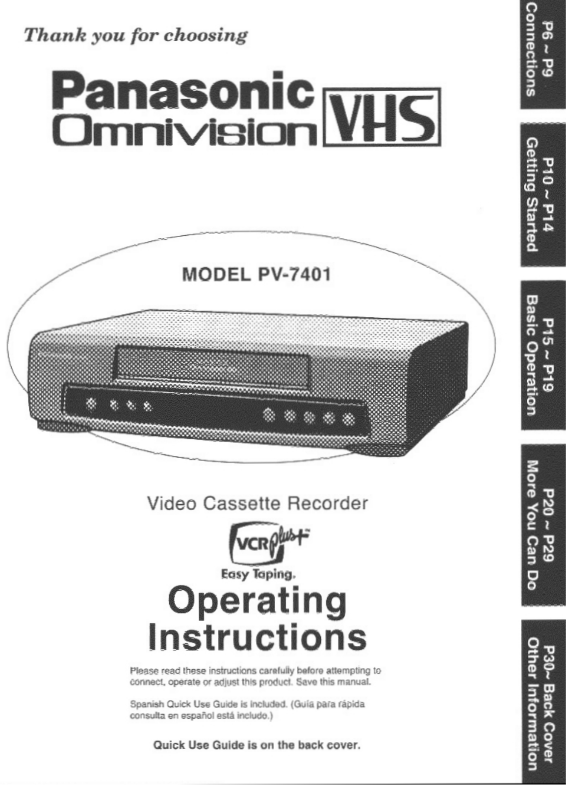 Panasonic PV-7401 User Manual