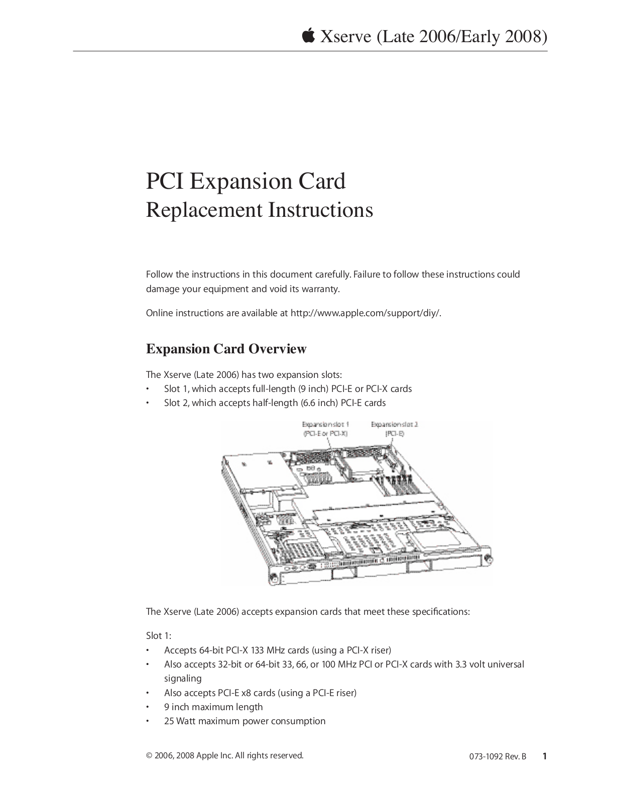 Apple PCI-E x8, PCI-X 133 User Manual