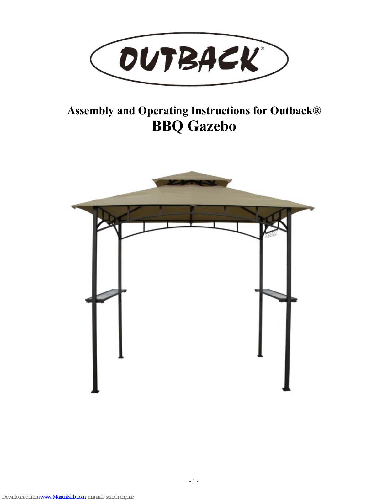 Outback O/B370612 Assembly  Manual - ManualMachine.com