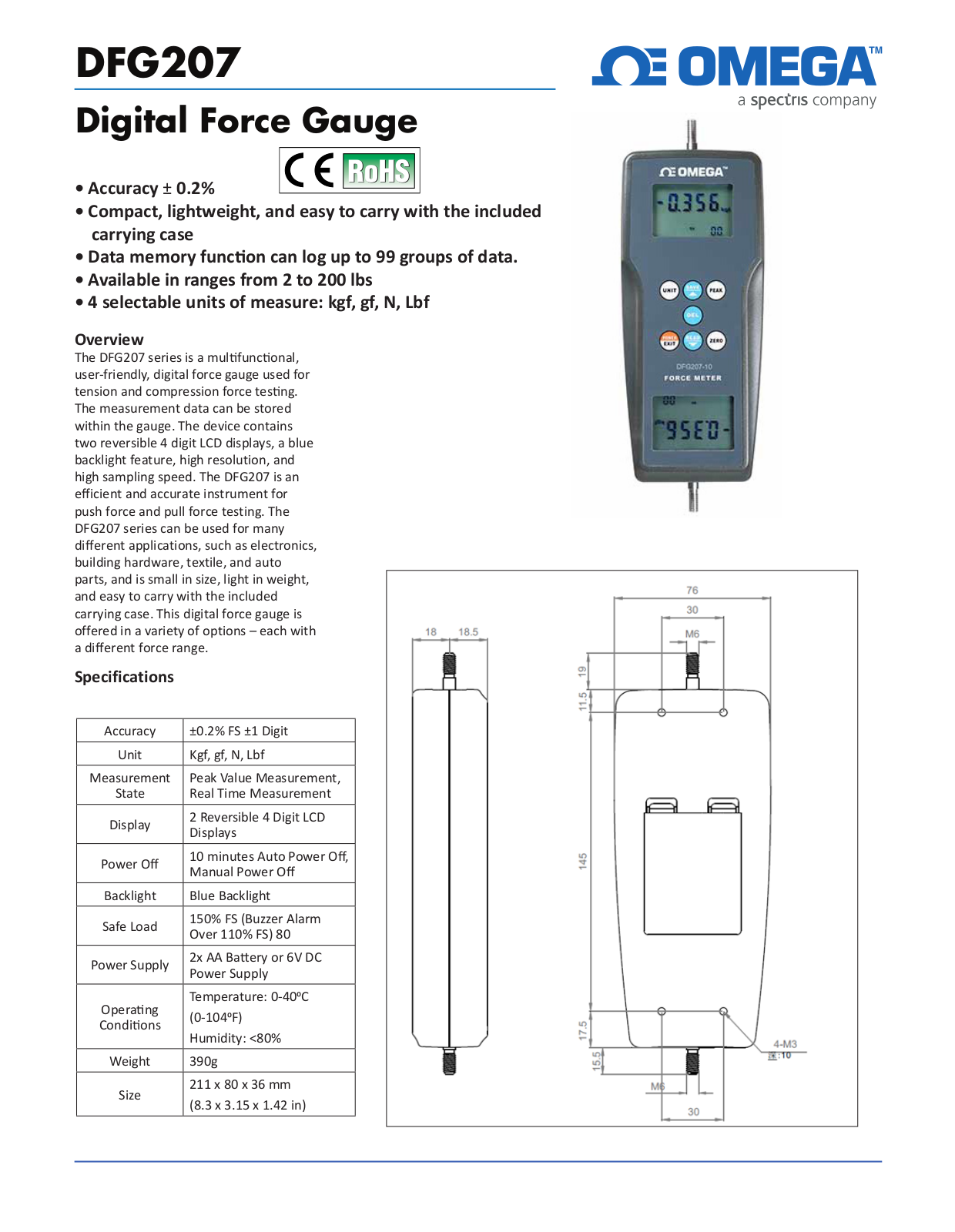 Omega DFG207 Specification - ManualMachine.com
