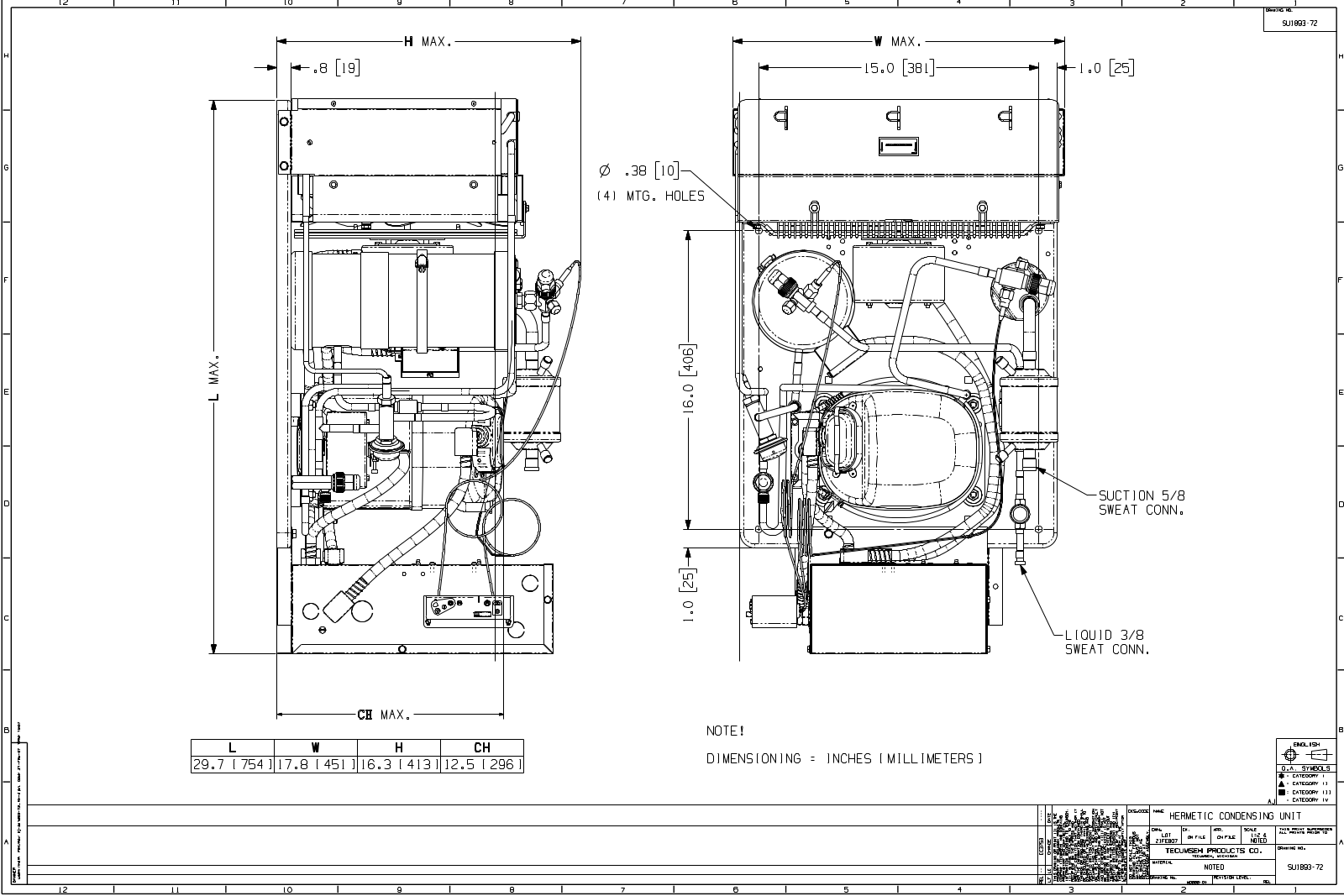 Tecumseh AJA4492AXAXC, AJA4492AXDXC, AJA4492YXAXC, AJA4492YXDXC, AJA4492YXCXC Drawing Data