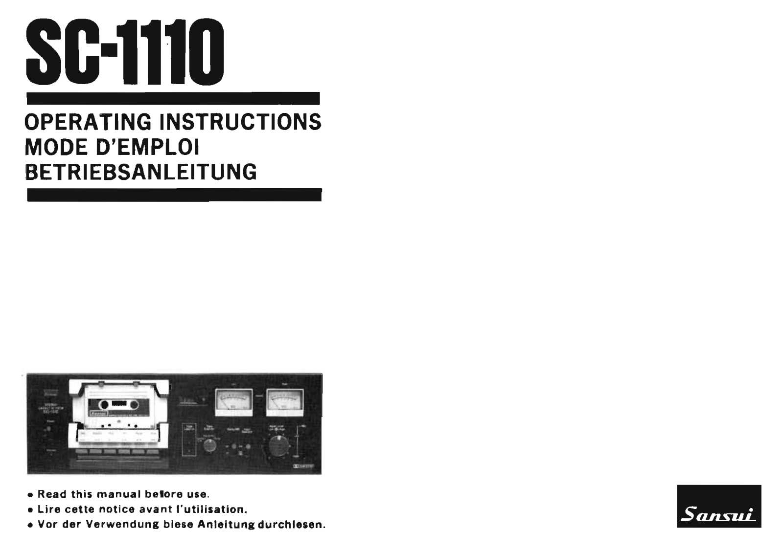 Sansui SC-1110 Owners Manual