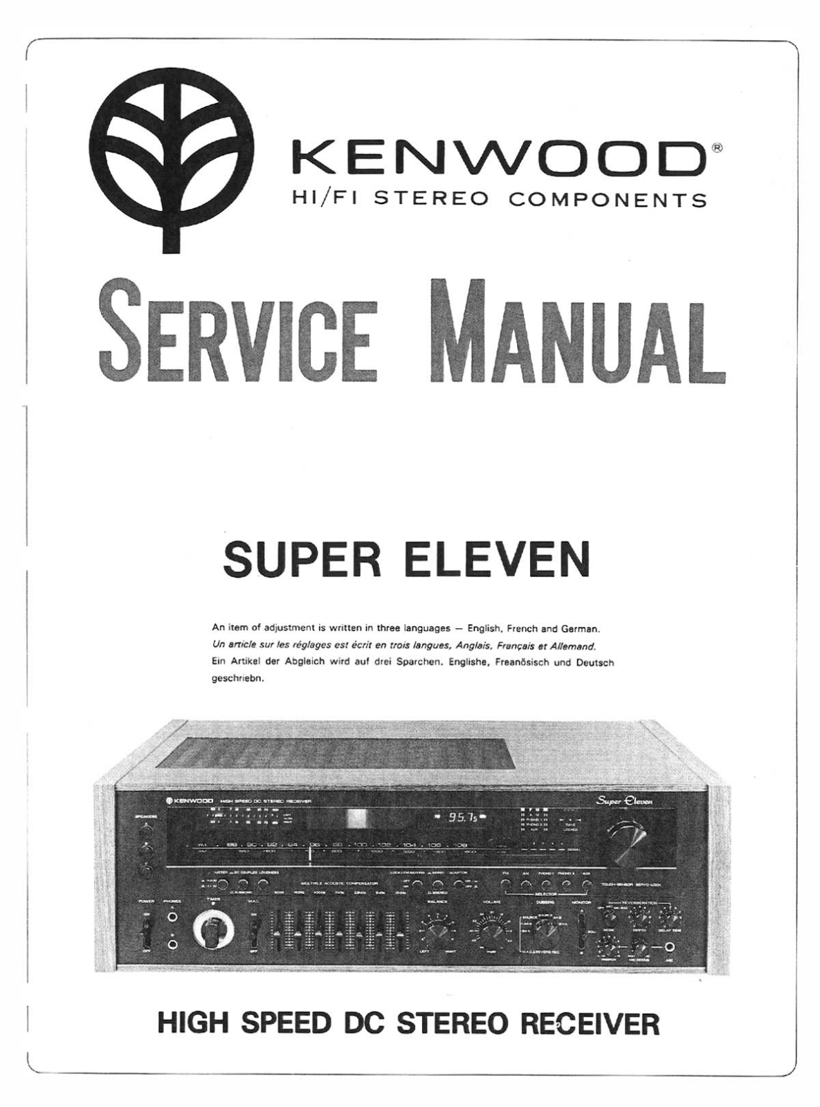 Kenwood Super eleven Service manual